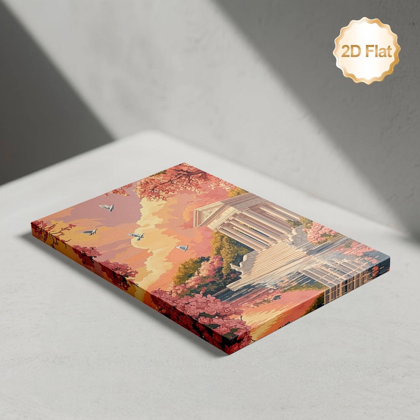 2D Flat 1pc Framed Greek Mythology Canvas| Aphrodite Garden Pavilion on Mount Olympus | Elegant Wall Decor for Living Room Office or Bar | Ready to Hang Art Print | Housewarming or Wedding Gift for Women