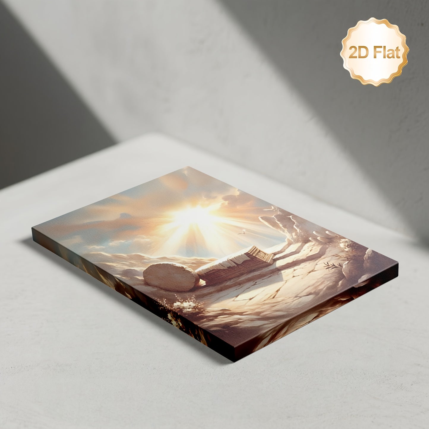1pc 2D Flat Framed Resurrection of Christ Canvas Wall Art | Spiritual Christian Décor for Home Office or Cafe | 2D Flat