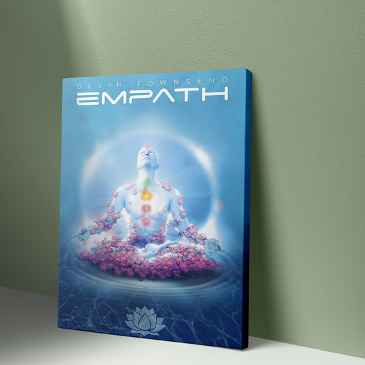 1pc Framed 2D Flat Canvas Painting Devin Townsend "Empath" Chakra Meditation Artwork Vibrant Spiritual Wall Decor Lotus Flower Energy Design for Living Room Bedroom Yoga Studio Spa Meditation