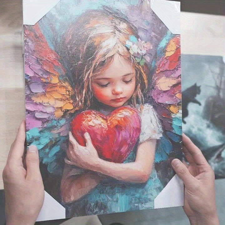 2D Flat Framed Zen Buddha in Lotus Canvas Wall Art | Serene Blue Halo Buddha with White Lotus | Wooden Frame Horizontal Spiritual Decor for Meditation Rooms Yoga Spaces Living Room and Bedroom