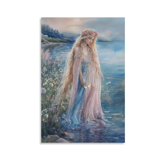 2D Flat Aphrodite Goddess Art Print | Greek Goddess of Love and Beauty | Venus Art | Instant Download Goddess Wall Art for Bedroom Living Room or Office Decor
