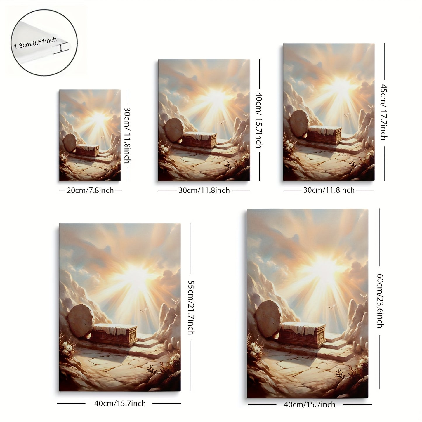 1pc 2D Flat Framed Resurrection of Christ Canvas Wall Art | Spiritual Christian Décor for Home Office or Cafe | 2D Flat