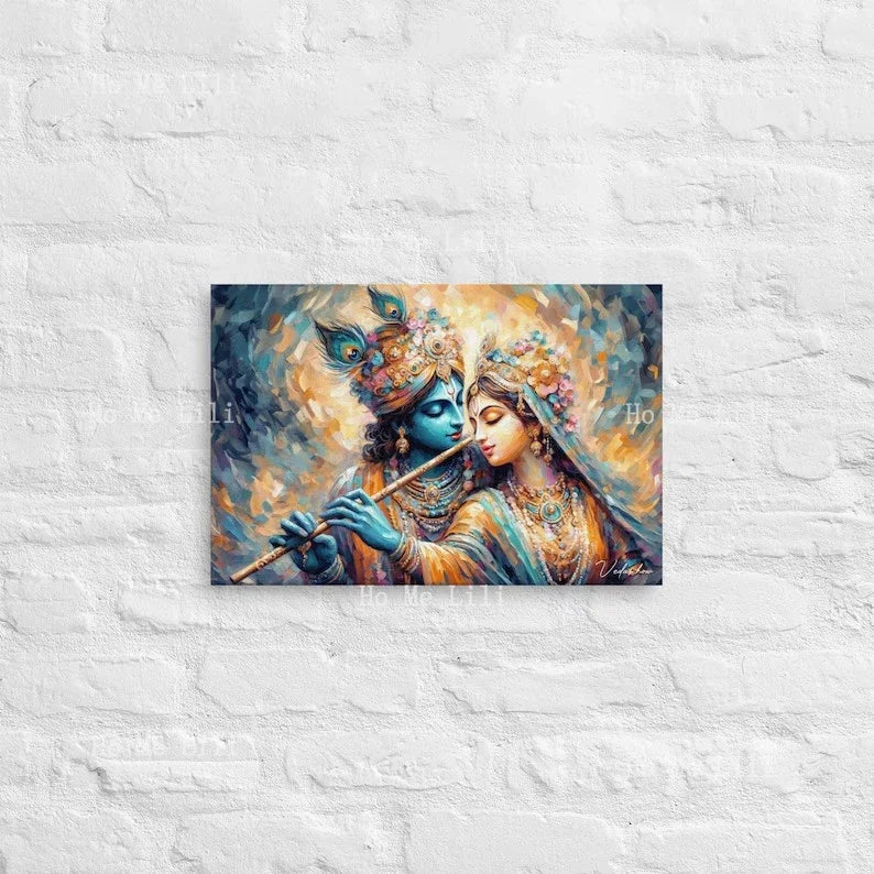Where Do We Begin Radha Krishna Divine Glow Canva Vedic Hindu Spiritual and Religious Art