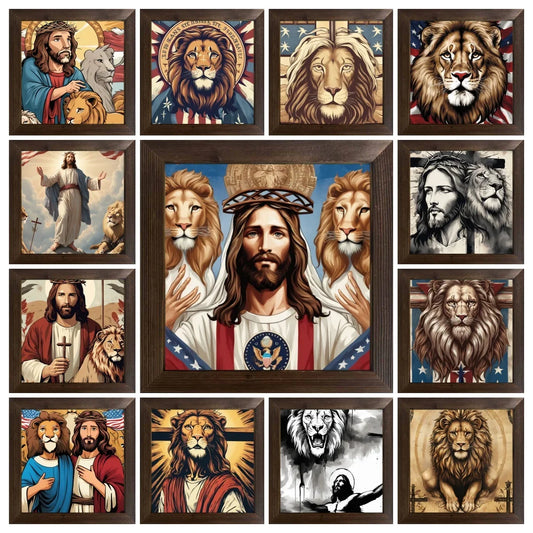 Jesus Cross Religious Art Waterproof Paper Stickers Spiritual Wall Decoration for Coffee Shop Bar Room