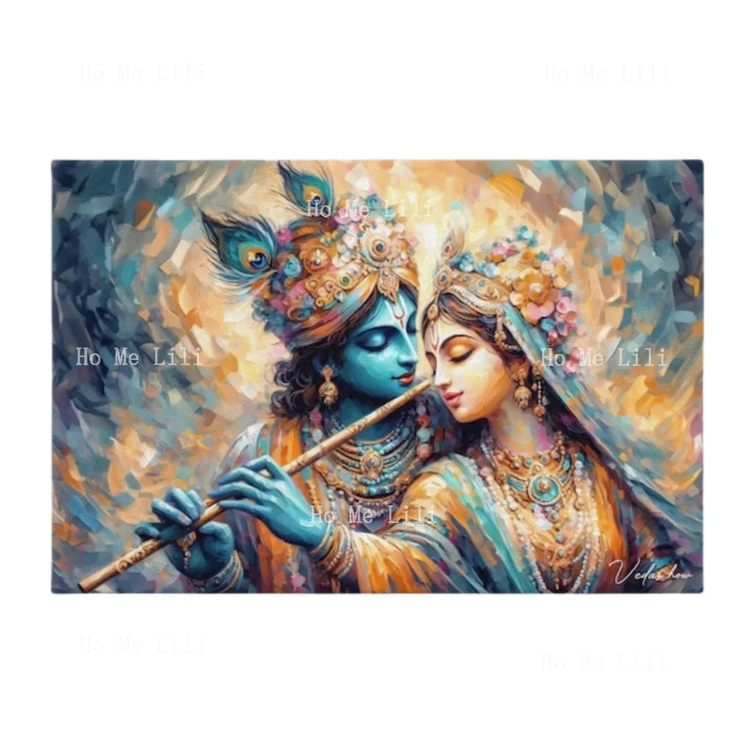 Where Do We Begin Radha Krishna Divine Glow Canva Vedic Hindu Spiritual and Religious Art