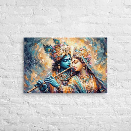 Where Do We Begin Radha Krishna Divine Glow Canva Vedic Hindu Spiritual and Religious Art