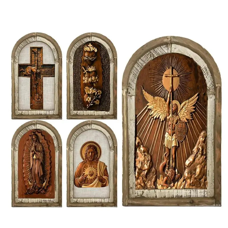 Framed Sacred Heart of Jesus Wall Art Decor Tabletop Ornament Spiritual Christian Artwork