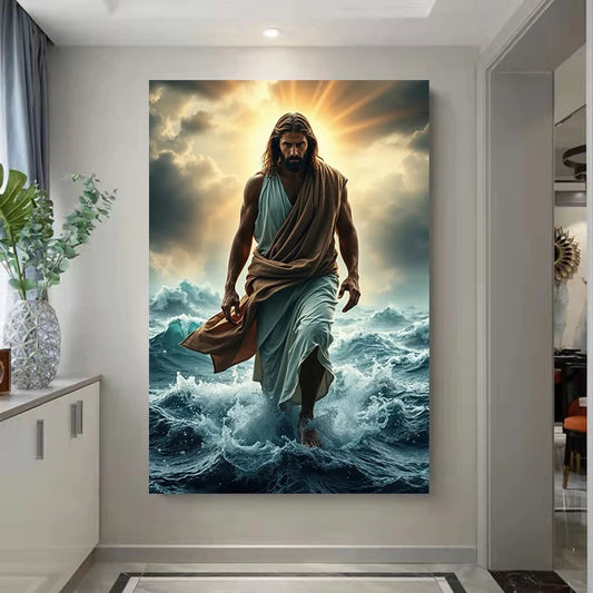 Jesus In The Water Art Print Wall Art Poster Canvas Print Picture for Living Room Home Decoration