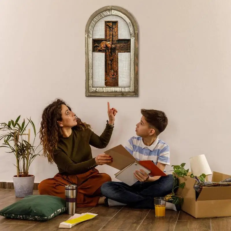 Framed Sacred Heart of Jesus Wall Art Decor Tabletop Ornament Spiritual Christian Artwork