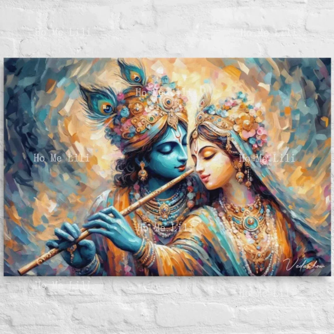 Where Do We Begin Radha Krishna Divine Glow Canva Vedic Hindu Spiritual and Religious Art