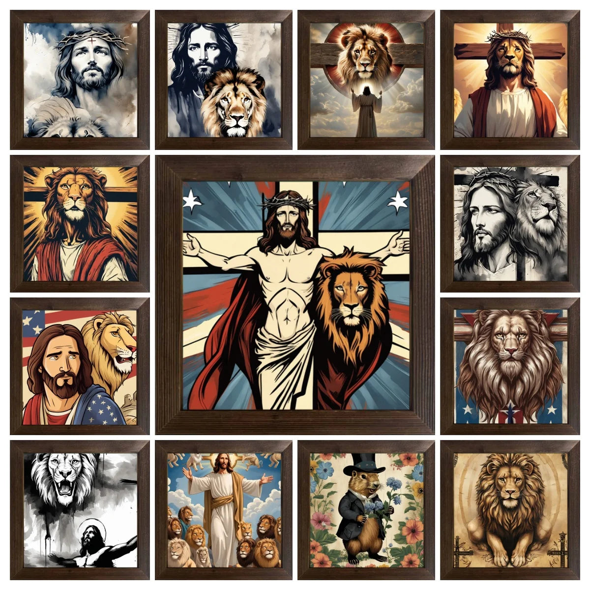 Jesus Cross Religious Art Waterproof Paper Stickers Spiritual Wall Decoration for Coffee Shop Bar Room