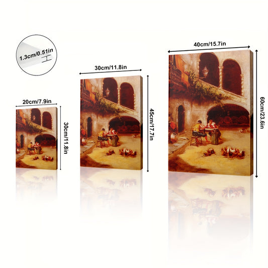 1pc 2D Flat Framed Oil Painting Canvas | The Last Supper by Leonardo da Vinci | Vintage Religious Wall Art for Home Office Cafe or Restaurant | Classic Masterpiece Gift for Art Lovers